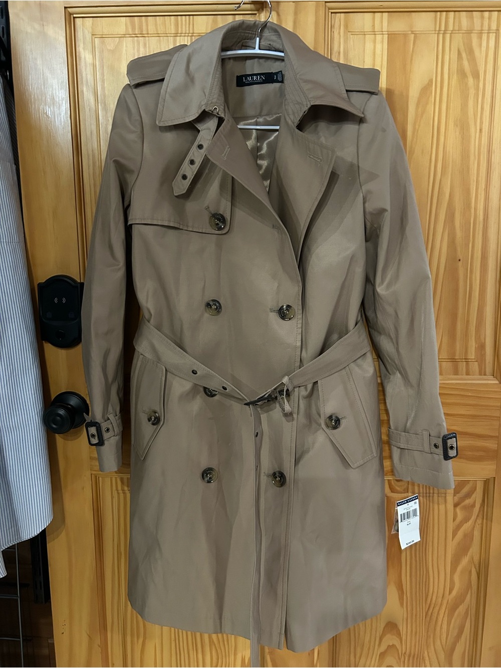 Ralph Lauren Tan Double-Breasted Trench Coat